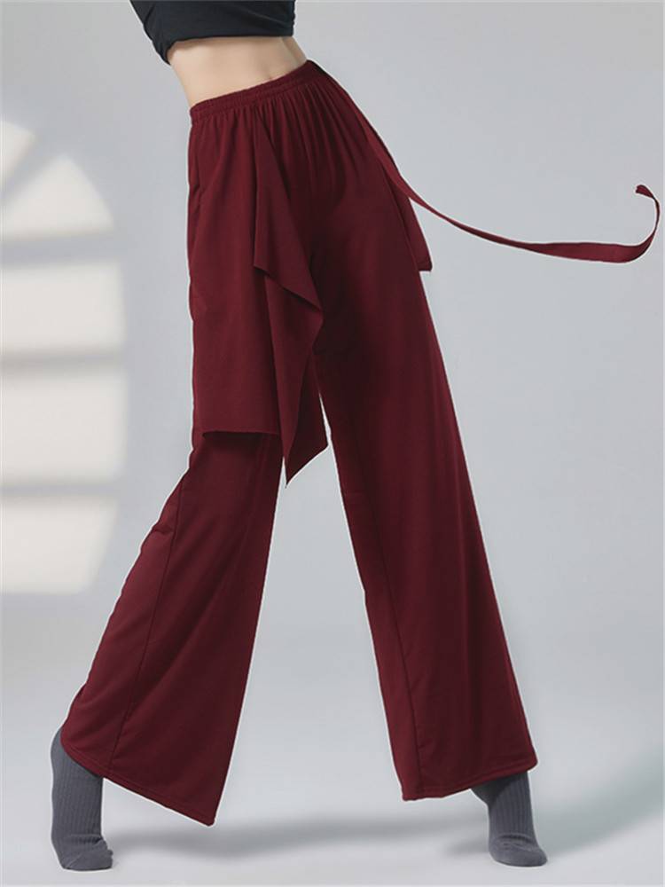 2024 new loose adult ribbon Modern Dance Chinese Dance Classical Dance Pants Pine Dress Clothing Wide Leg Pants Children
