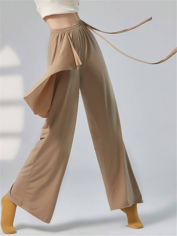 2024 new loose adult ribbon Modern Dance Chinese Dance Classical Dance Pants Pine Dress Clothing Wide Leg Pants Children