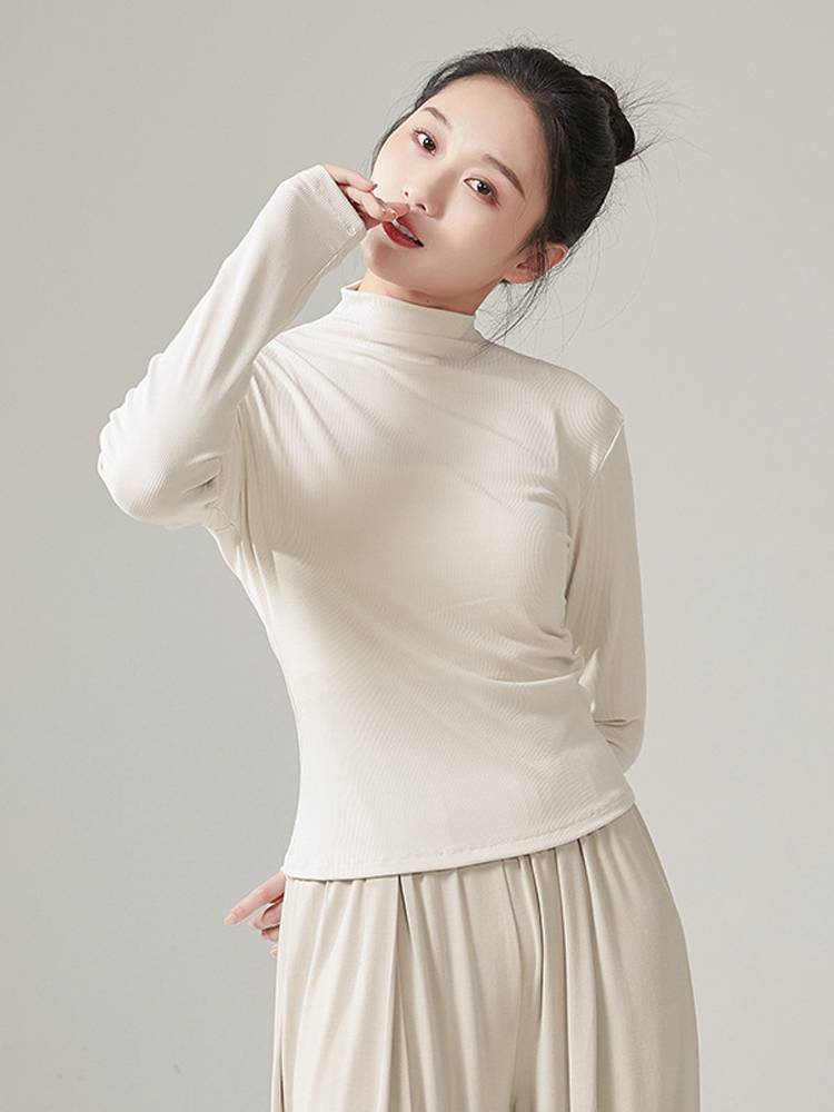 Modern dance -shaped training exercise clothing, short -sleeved adult yoga sexy repair, standing for national dance clothing women