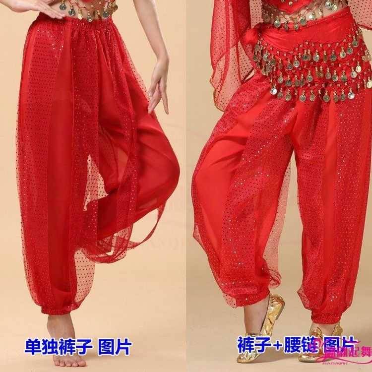 Indian dance performance shows the new adult dance of the nation dance, the adult belly dance chiffon practice clothing bright pants