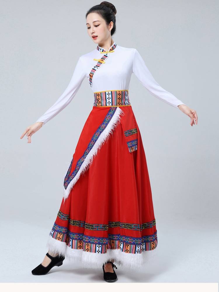 Tibetan dance costumes, semi-dressed women's quizzes for the National Fashion Clothes plaque