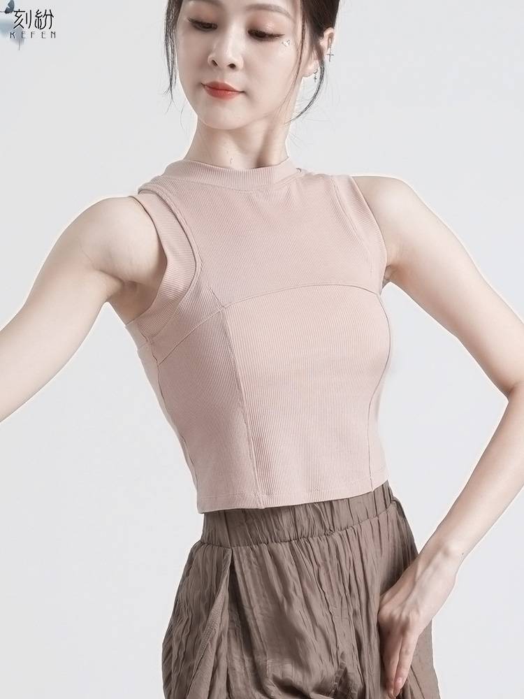 Spring and summer new dance exercise service women's sleeveless tank vest classical modern dance -shaped training suit is thin