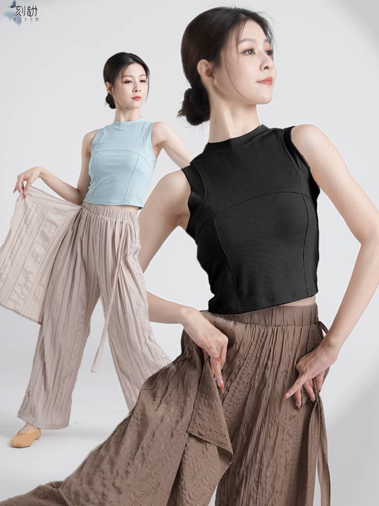 Spring and summer new dance exercise service women's sleeveless tank vest classical modern dance -shaped training suit is thin