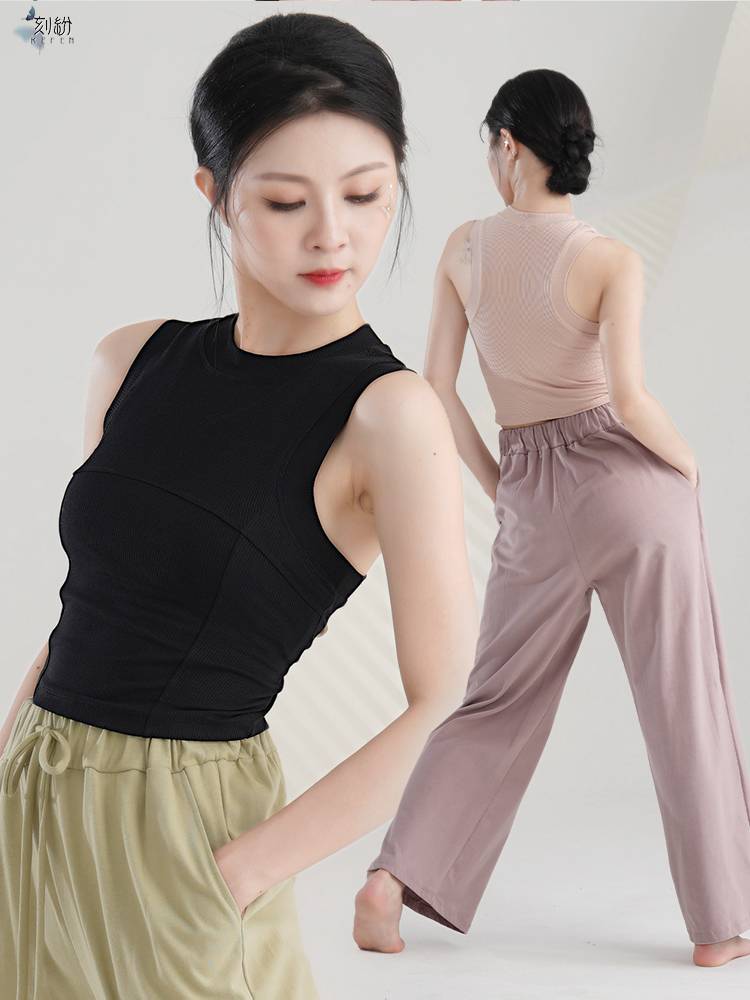 Spring and summer new dance exercise service women's sleeveless tank vest classical modern dance -shaped training suit is thin