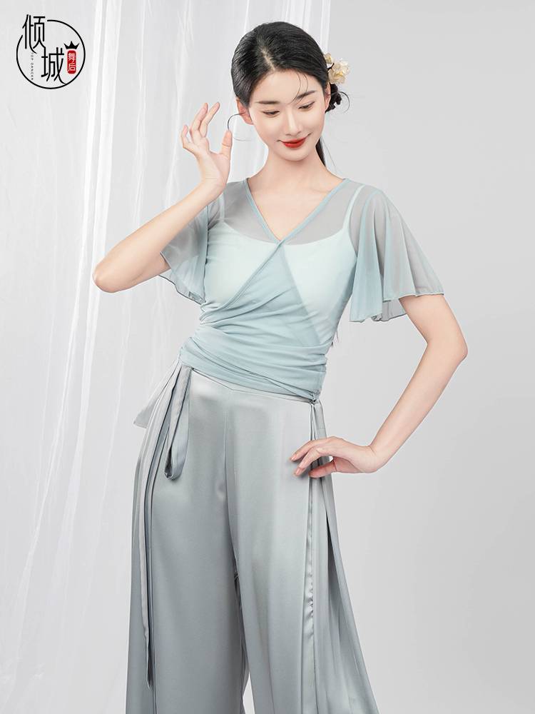 Qingcheng Dance Classical Dance Clothing Counterborn Sleeve Dance Dance Dance Dance Chinese Dance China Dance Ferry Summer Short Sleeve Top