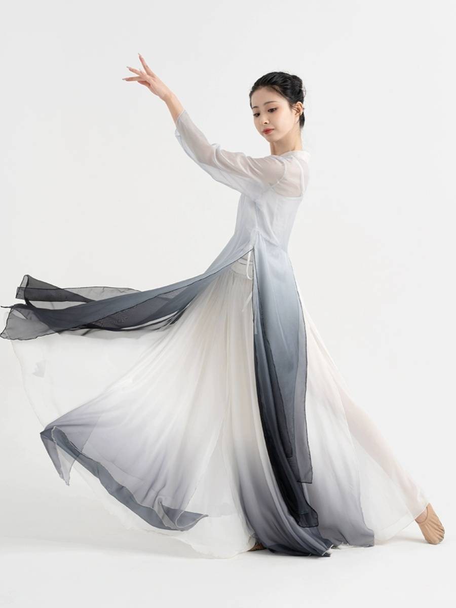 Chinese style black ink dance skirt performance service national dance training service elegant female classical dance performance service