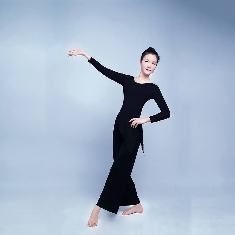 Plaza dance service Modern thin national suit female performance Latin yoga collection training skills loose wide -leg pants