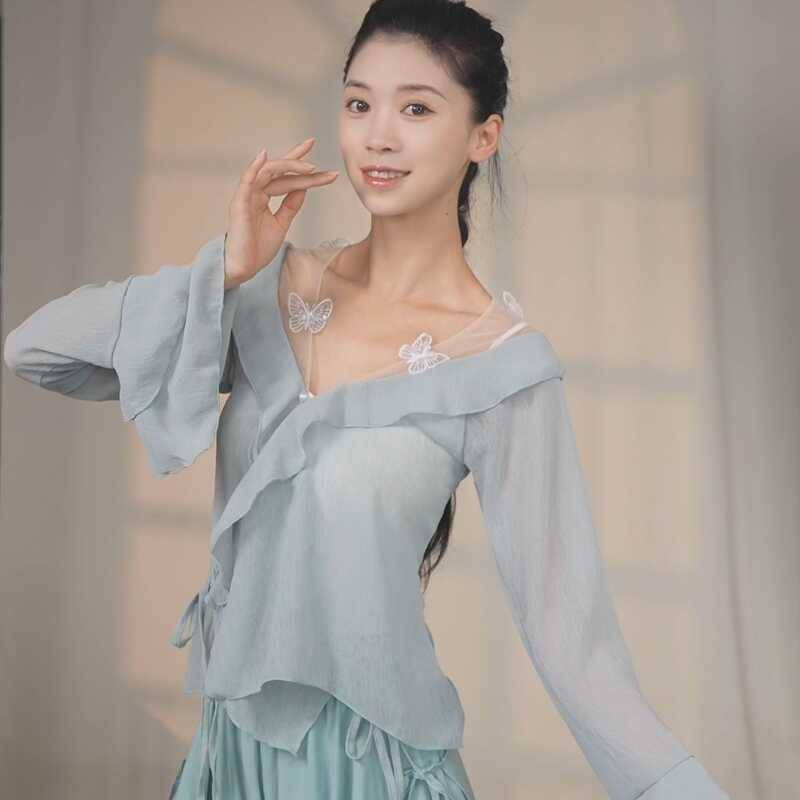 Classical dance loose, thin fairy temperament dance clothes, top Chinese dance national dance modern dance teacher practice service