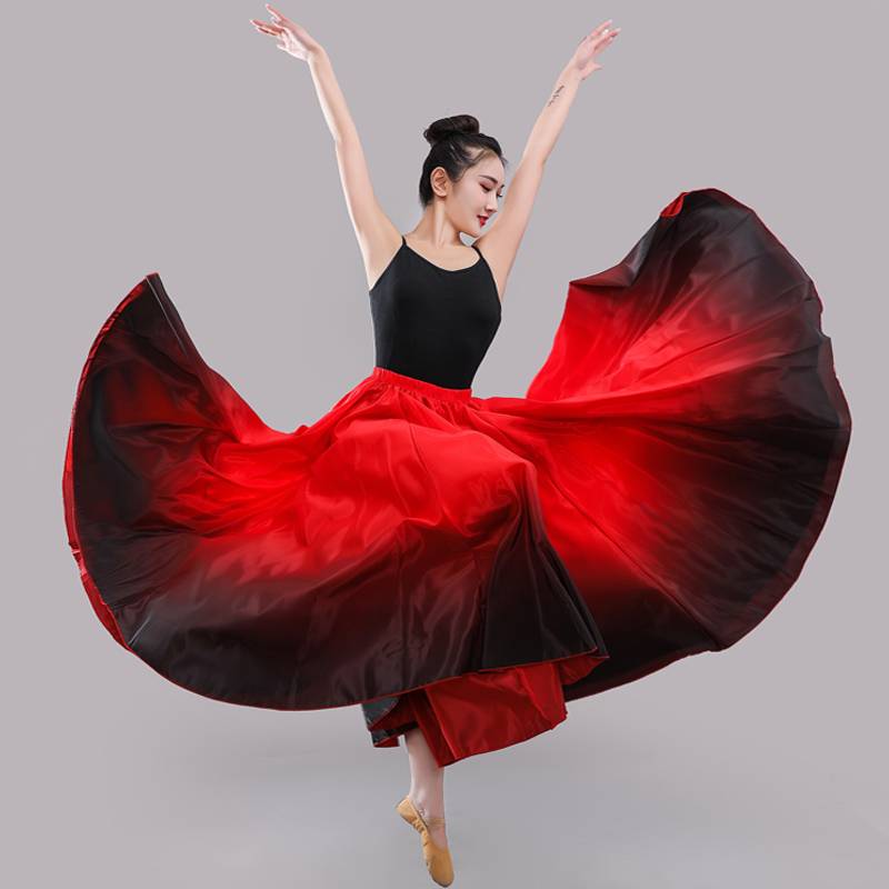 Xinjiang dance exercise skirt Uyghur dance dress skirt skirt performance dress practice long skirt women's skirt