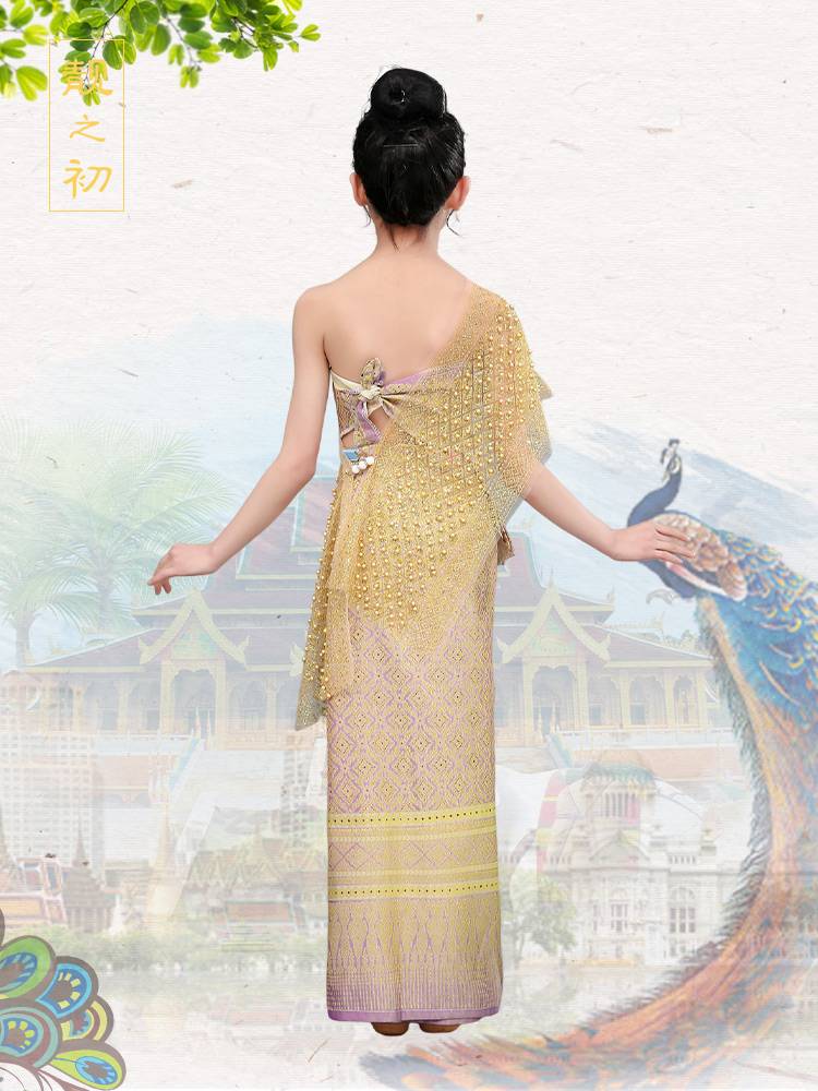 New Dai clothing Children's West Double Version Na Double Version Na Pour Water Festival Clothing Yunnan National Skirt and Dance Clothing Performance Clothing