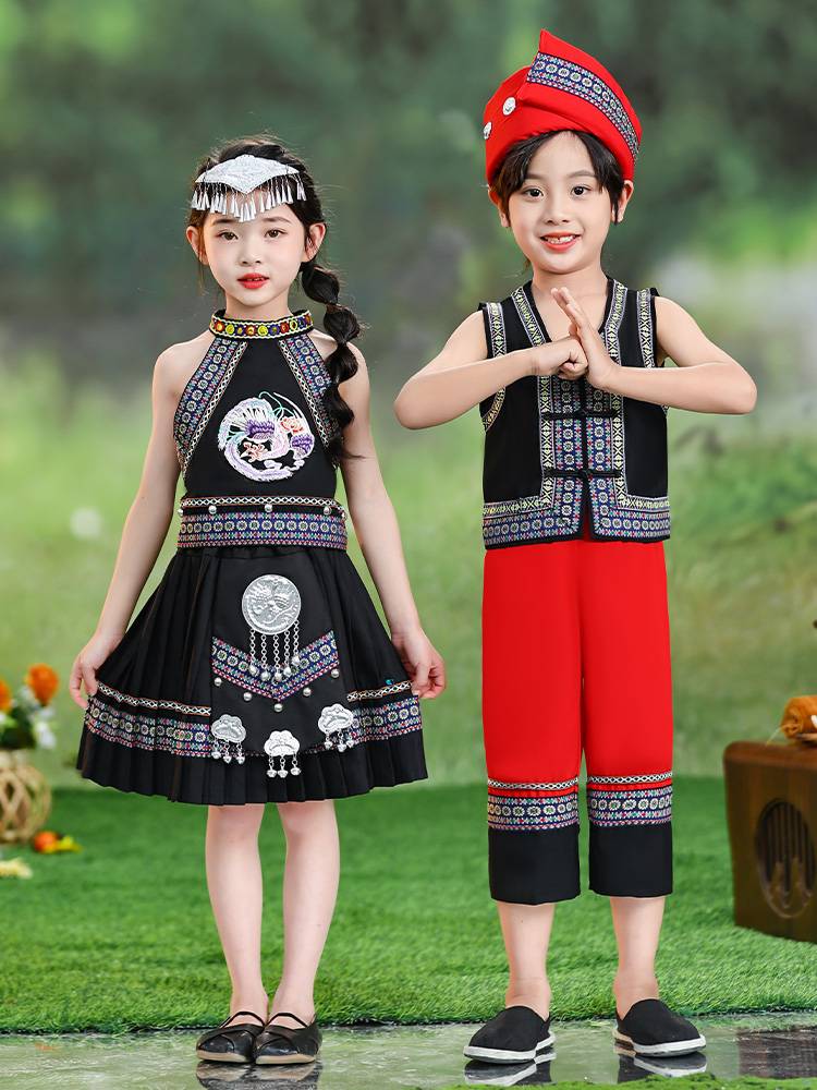 Children's Children's Mark Nationally Costume Miao Male Yao Yao Yi Yao Yi dance service Zhuang ethnic minority performance service