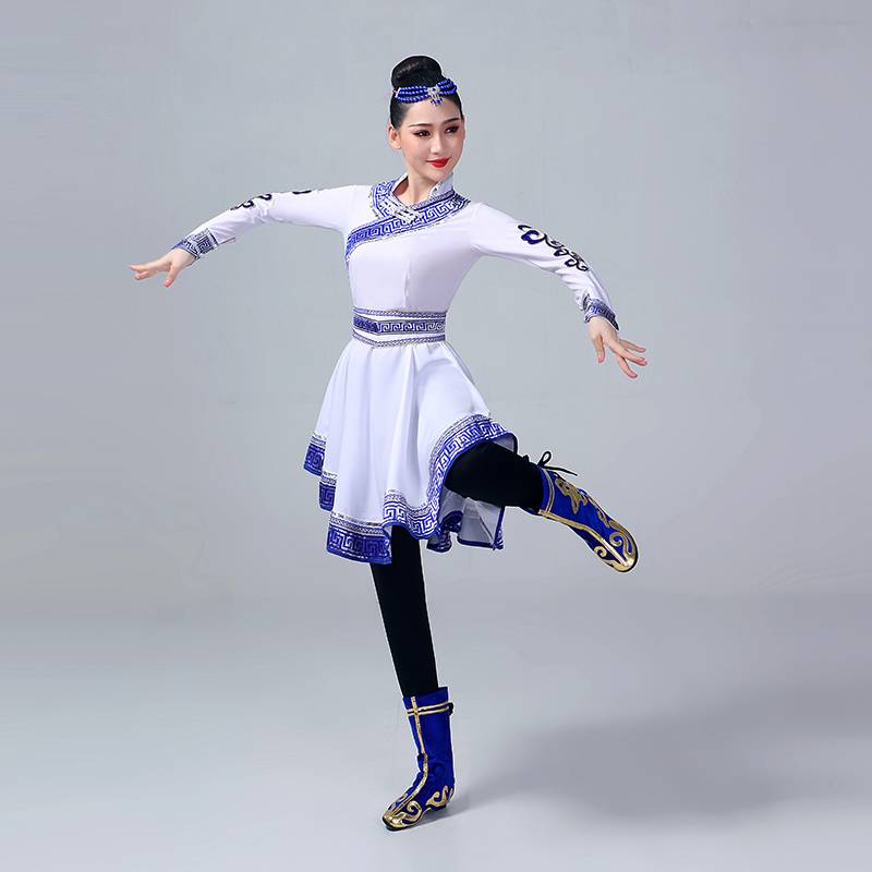 Mongol dance performances in modern ethnic minority troupe dance performances in adult examination clothes