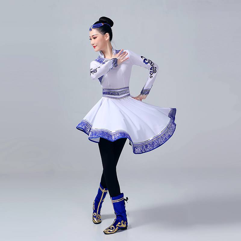 Mongol dance performances in modern ethnic minority troupe dance performances in adult examination clothes