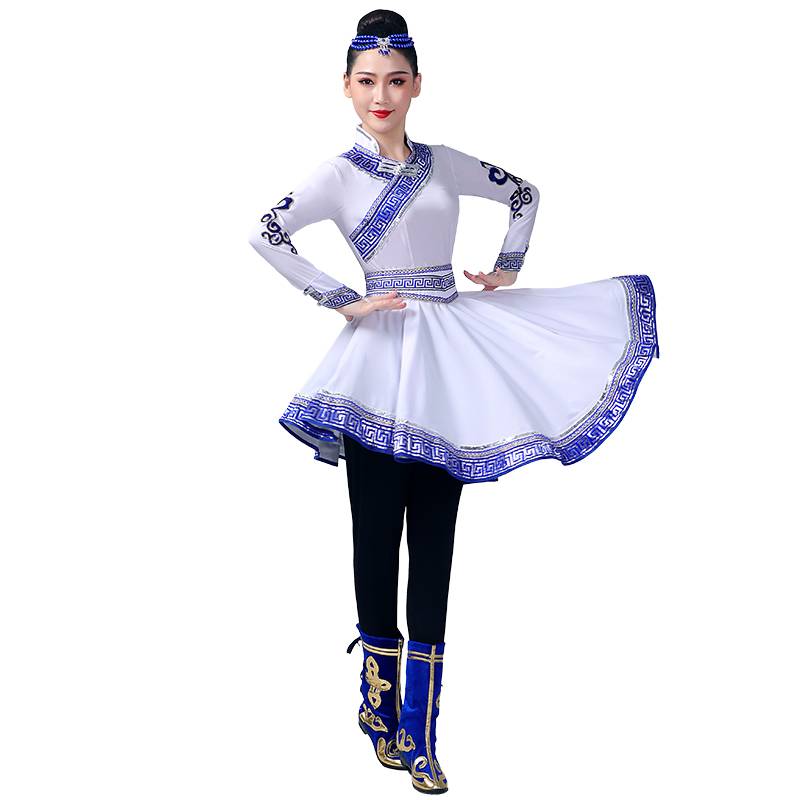Mongol dance performances in modern ethnic minority troupe dance performances in adult examination clothes