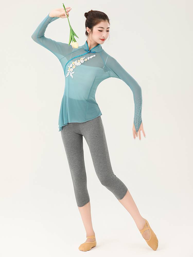 The new gauze classical dance body rhyme, the female ethnic dance clothing, elegant dance dance show suit suit