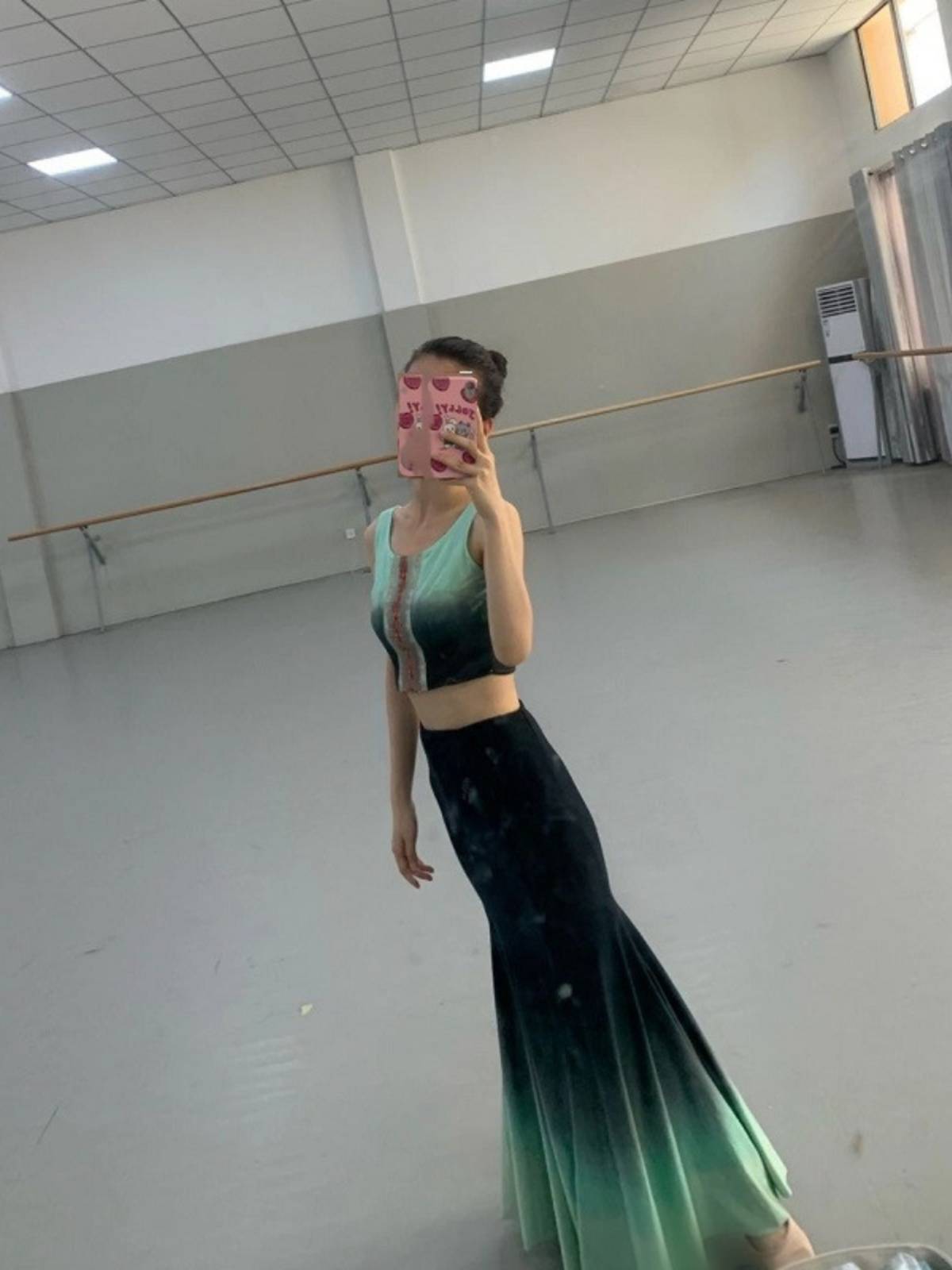 Dai dance clothing female adult performance dress dresses dance skirt fishtail half body skirt long skirt peacock dance art test