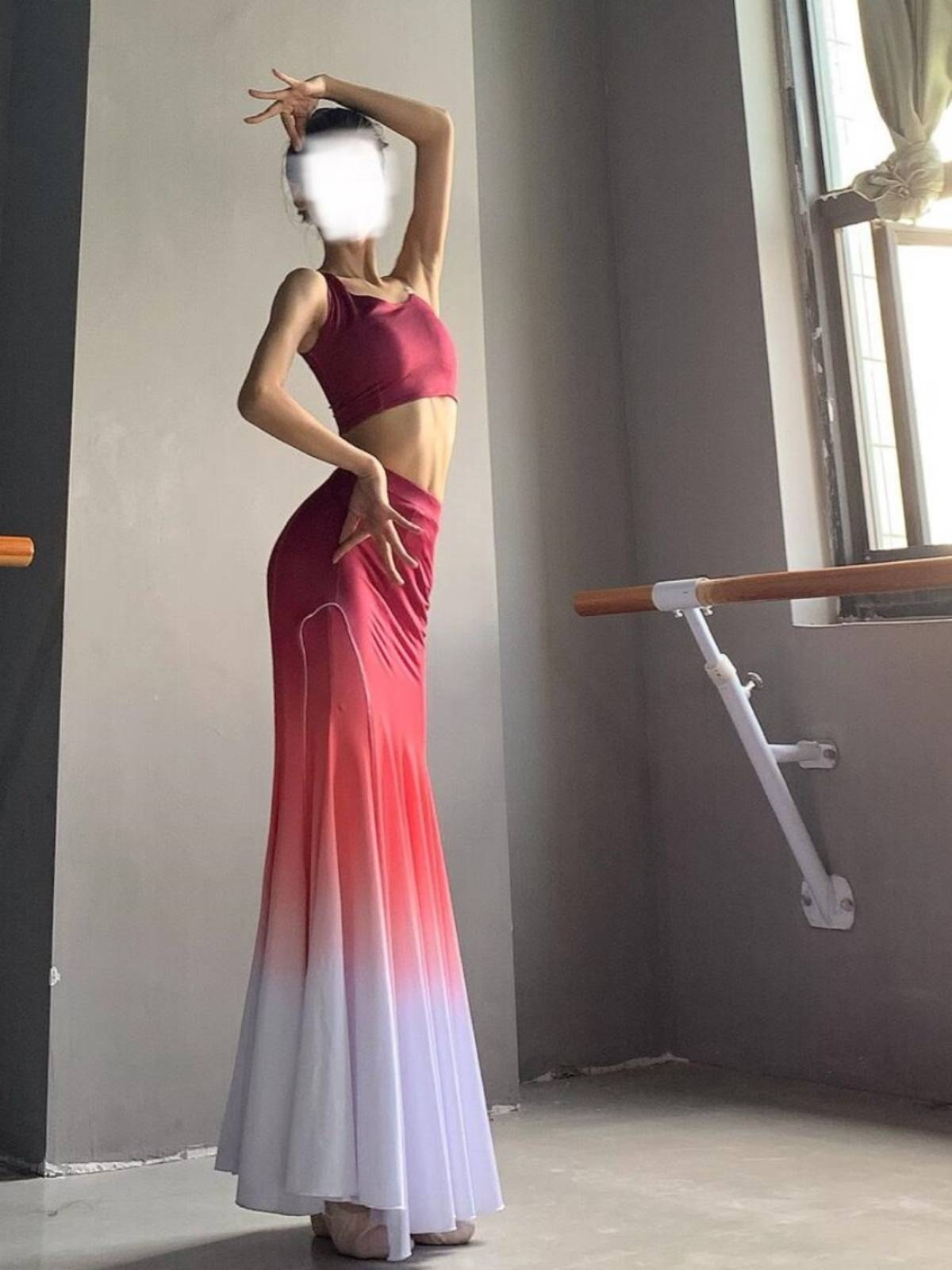 Dai dance clothing female adult performance dress dance skirt long skirt peacock dance art test fishtail half body skirt
