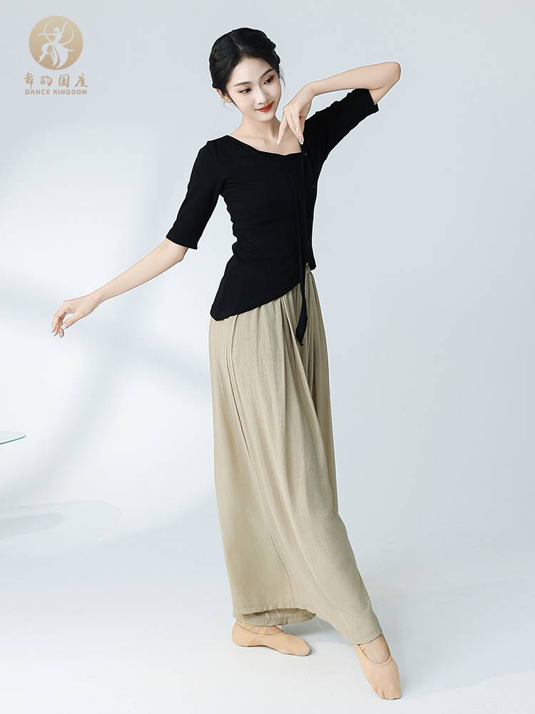 The new dance of the dance national dance exercise service adult shirt, the female middle sleeve modern dance service classical dance performance service