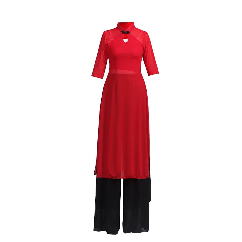 New Modern Dance Classical Dance Performance Services Dressing Gong Meiya Severe Server Chinese Celebrity Dance Cheongsam wide -leg pants