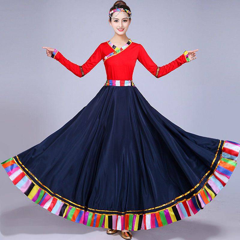 Douyin same Tibetan dance performance clothing women's square dance clothing new set table U to play people's style