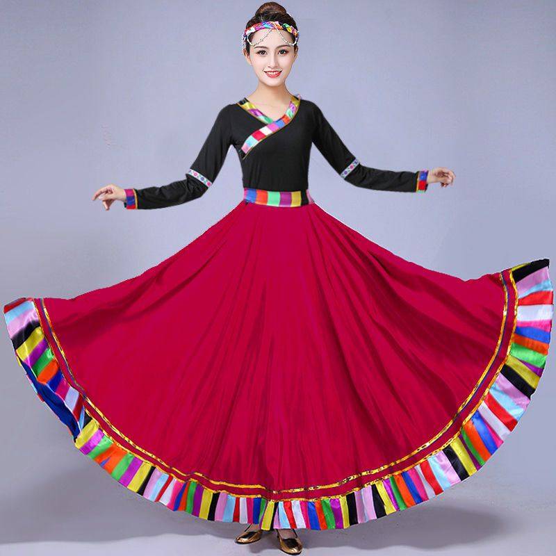Douyin same Tibetan dance performance clothing women's square dance clothing new set table U to play people's style