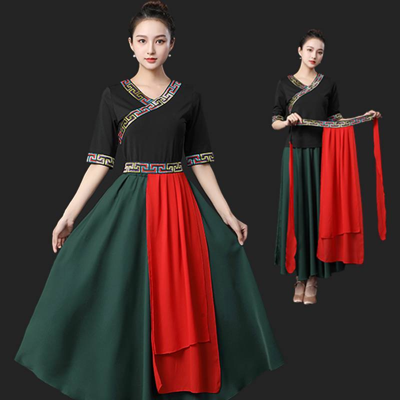 The Tibetan little apron, the Tibetan plaza, and the Tibetan plaque dance show, a single apron for Mongolia