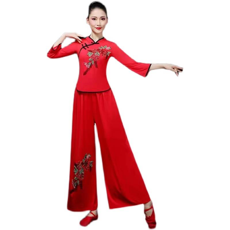 Yangge service female 2022 new classical middle -aged and elderly square dance service fan dance waist drum service national dance performance service