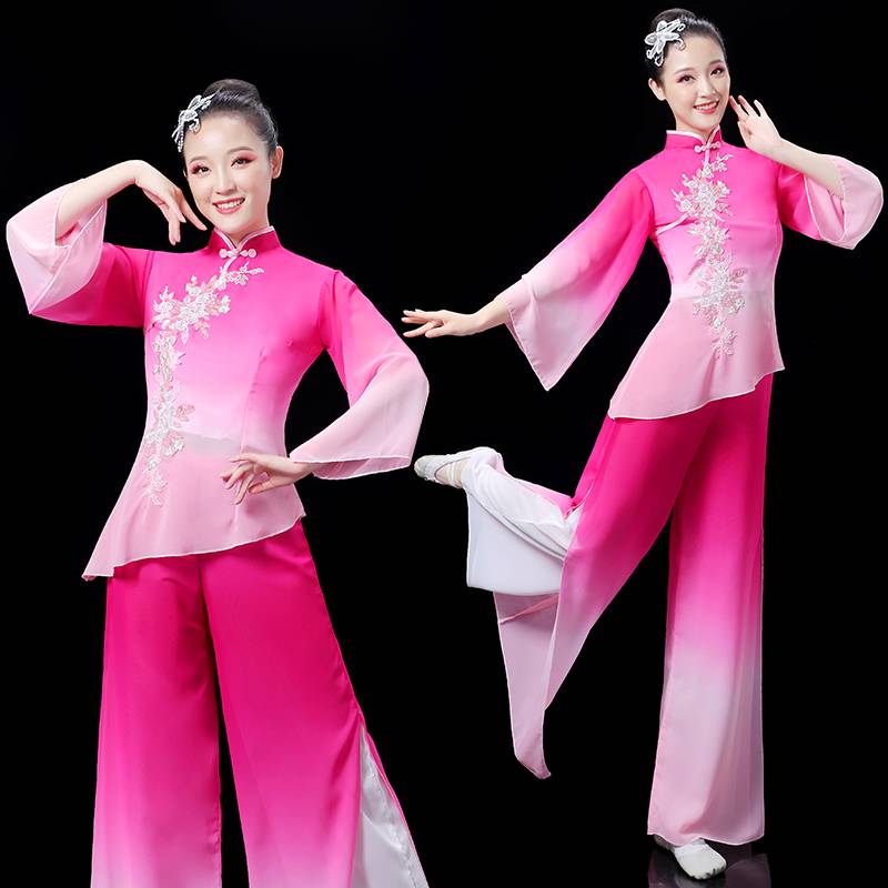 Yangge suit performing clothes 2024 new Jiaozhou fan dance clothing square dance suit