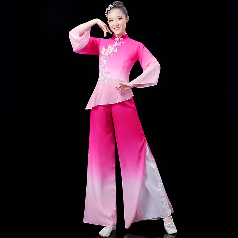 Yangge suit performing clothes 2024 new Jiaozhou fan dance clothing square dance suit