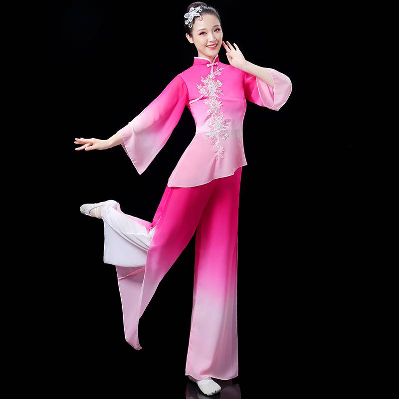 Yangge suit performing clothes 2024 new Jiaozhou fan dance clothing square dance suit