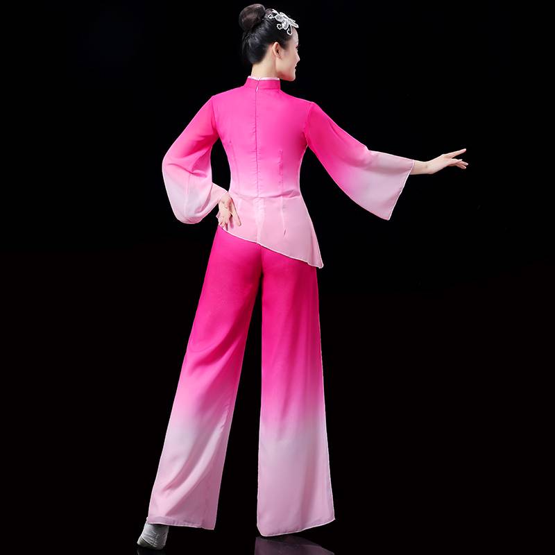 Yangge suit performing clothes 2024 new Jiaozhou fan dance clothing square dance suit