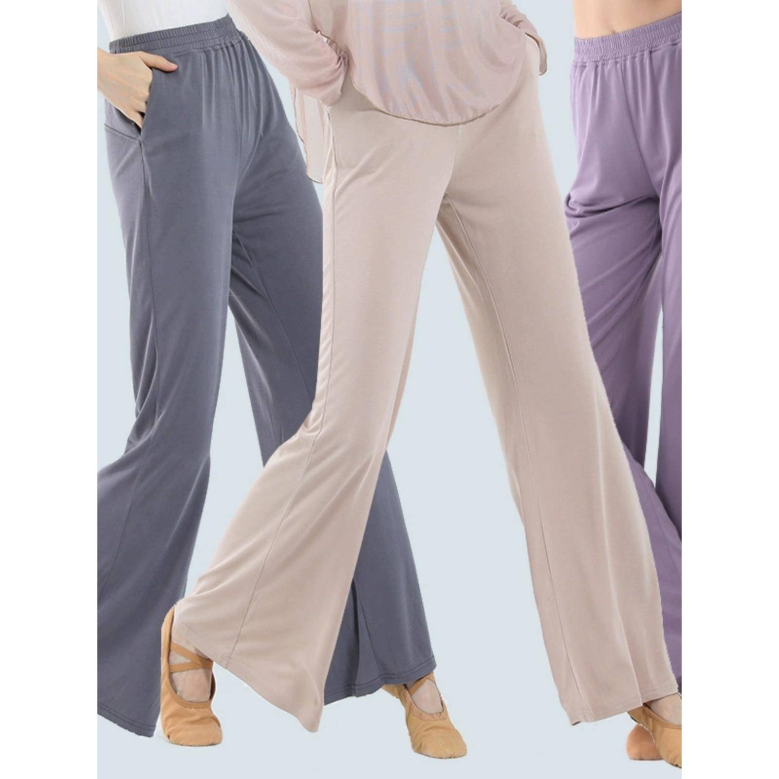 Dance pants practice pants loose pants straight pants Modern dance ethnic dance wide -leg pants plus long art test training Chinese dance
