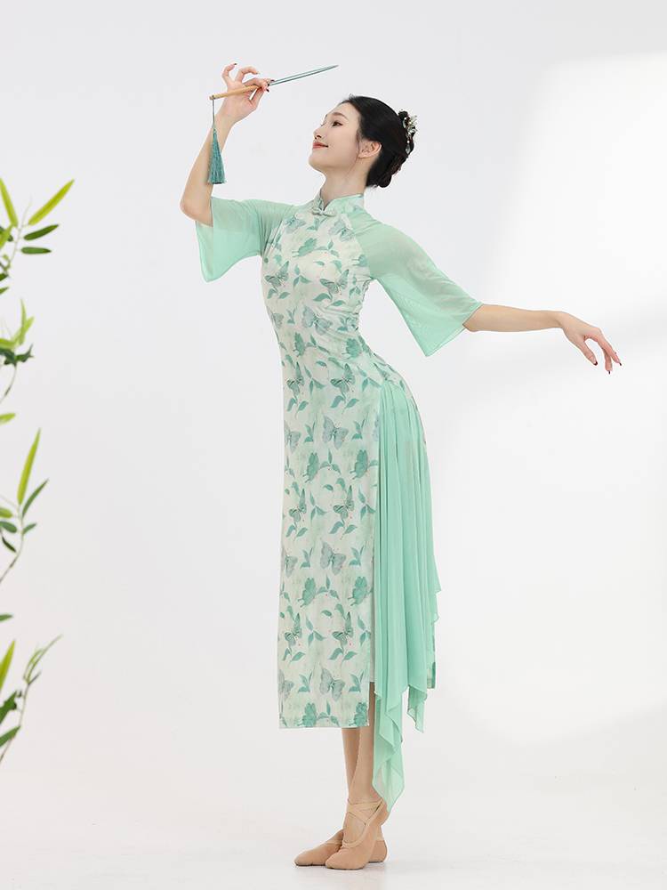 Xuan Palace Classical Dance Clothing Improved Body Rhyme Cheongsam Stagging Printing Performance Uniforms Performing Female Chinese Style