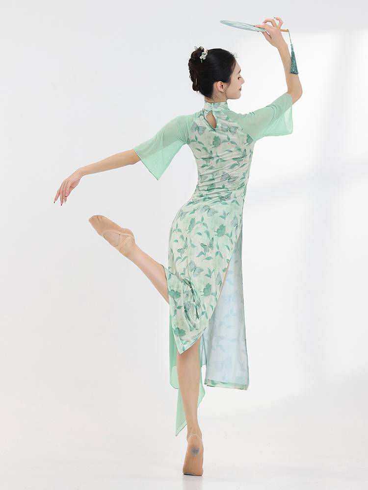 Xuan Palace Classical Dance Clothing Improved Body Rhyme Cheongsam Stagging Printing Performance Uniforms Performing Female Chinese Style