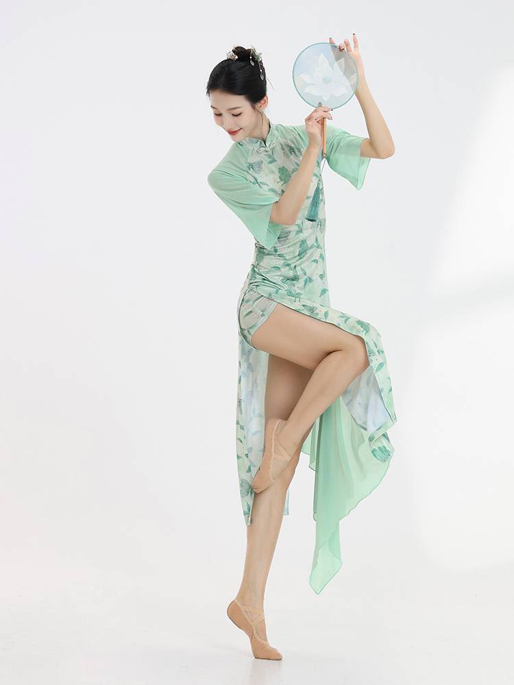 Xuan Palace Classical Dance Clothing Improved Body Rhyme Cheongsam Stagging Printing Performance Uniforms Performing Female Chinese Style