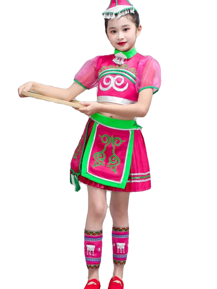 Stepping on tea-speaking dance costumes, stepping on tea girls to perform on ethnic minority costumes
