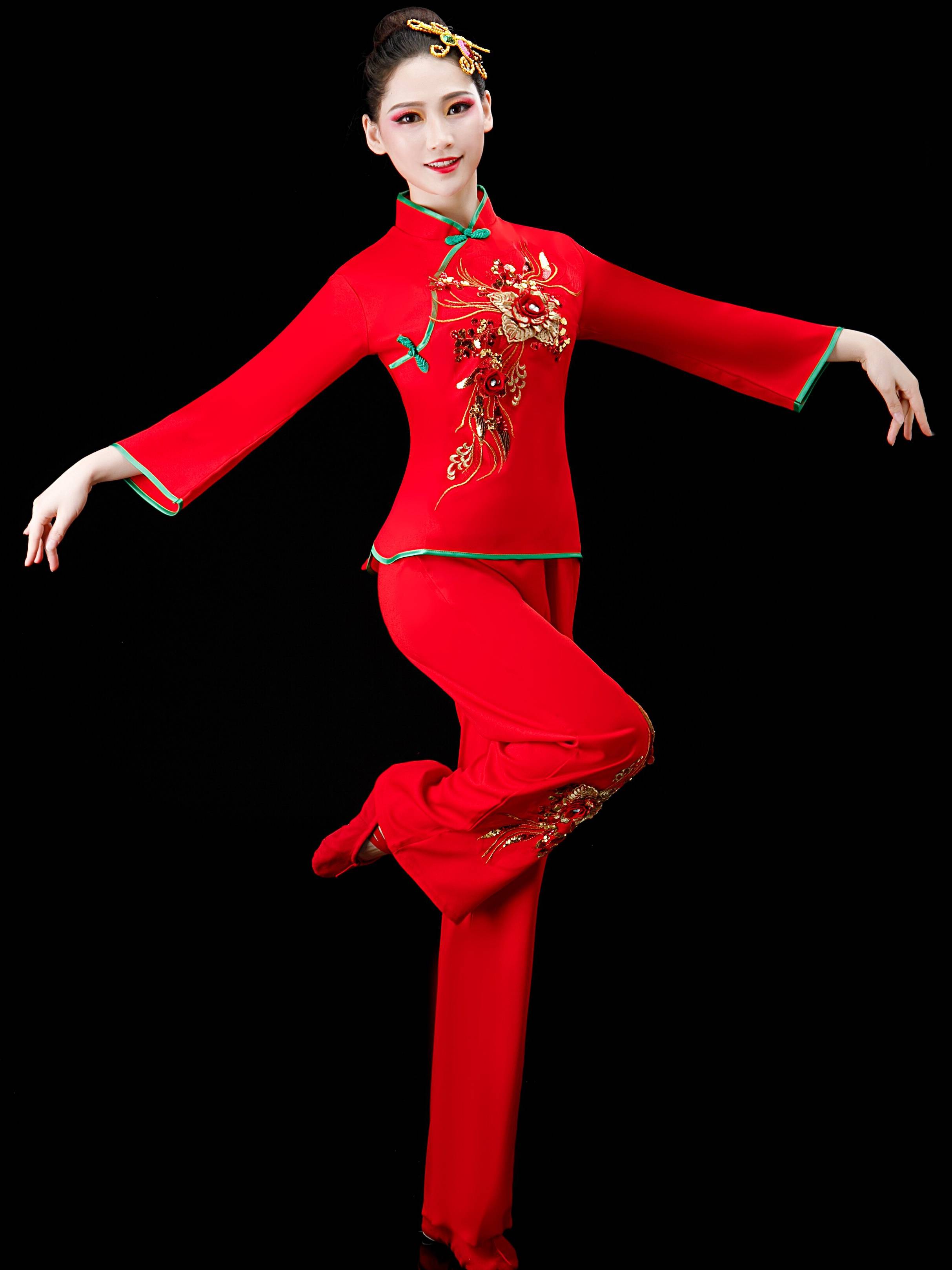 Yangge Dance Performance Girls' New Middle -aged Fan Dance National Dance Performance Clothing Plaza Dance Set