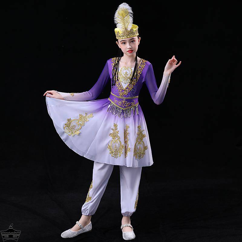 Xinjiang Dance Performance Services Children's Uighur Costume Ubon National Dance Vitamin Girl Girl Girl Girl Dance Service