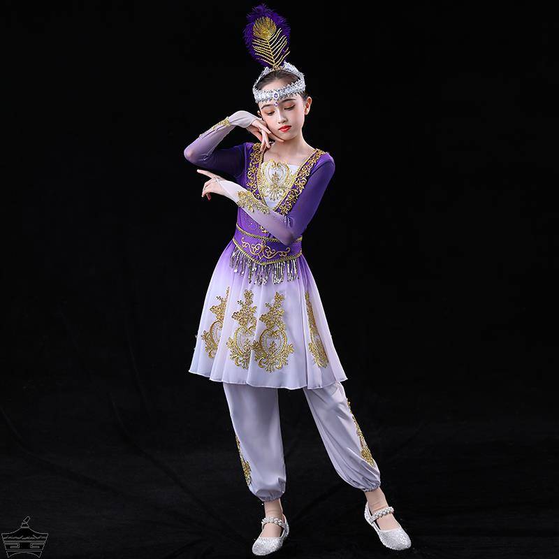 Xinjiang Dance Performance Services Children's Uighur Costume Ubon National Dance Vitamin Girl Girl Girl Girl Dance Service