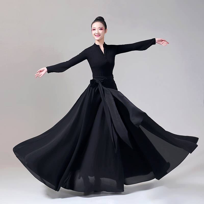 Mongolian Tibetan dance practice dress Xinjiang dance dress, one-size-style dress with a big-tip dress for a woman