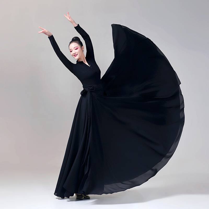 Mongolian Tibetan dance practice dress Xinjiang dance dress, one-size-style dress with a big-tip dress for a woman
