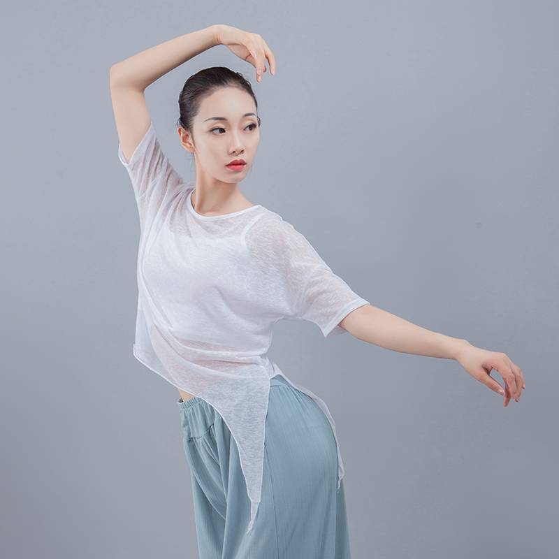 Bei Dance Modern Dance Practice Female Adult Summer Plaza Yoga Shape Dance Short Short Sleeve Nation