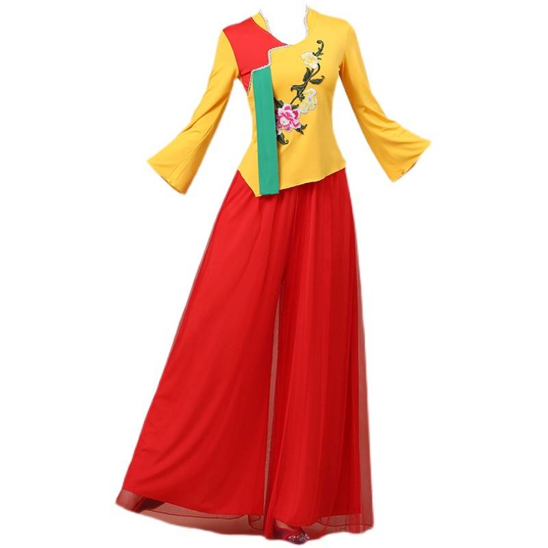 Square dance clothing female new Chinese style national fan dance set modern middle -aged and elderly Yangge suit performance service