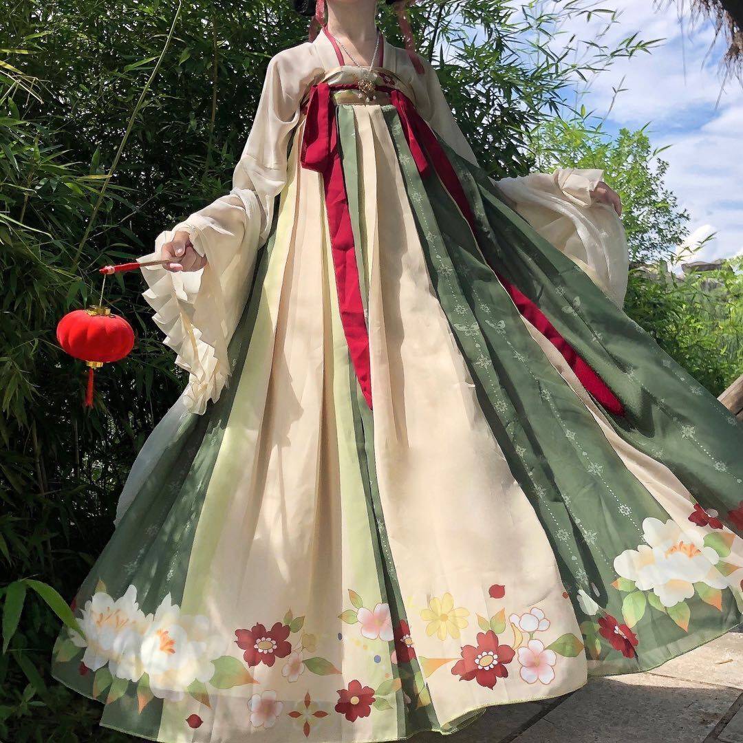 Tang Dynasty elements Qi breasts, skirts, costume ethnic stage dressing Han group Yangge clothing performance dance Hanfu national costume