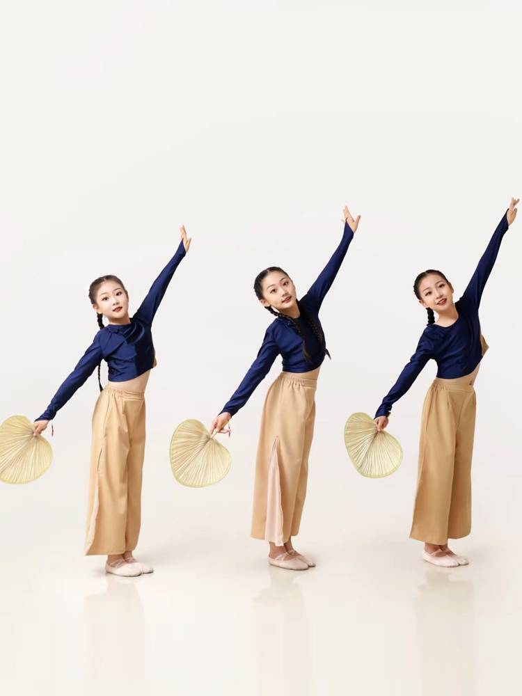 Children's Grandmother's Bridge Dance Clothing, Stool Fan Pu Fan Dance Clothing,
