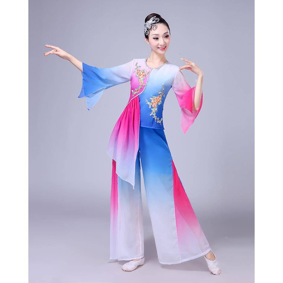 New classical dance performances, fan ethnic dancers, suits Yangge, adult elegant Chinese style exercise girl