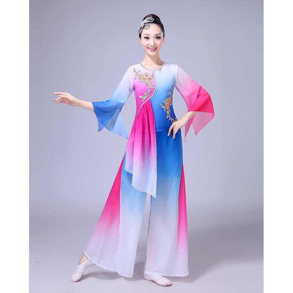New classical dance performances, fan ethnic dancers, suits Yangge, adult elegant Chinese style exercise girl