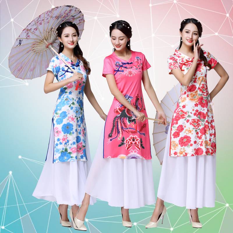 Jasmine Square's new flag costume, a classic dance costume for the National Show fan costume