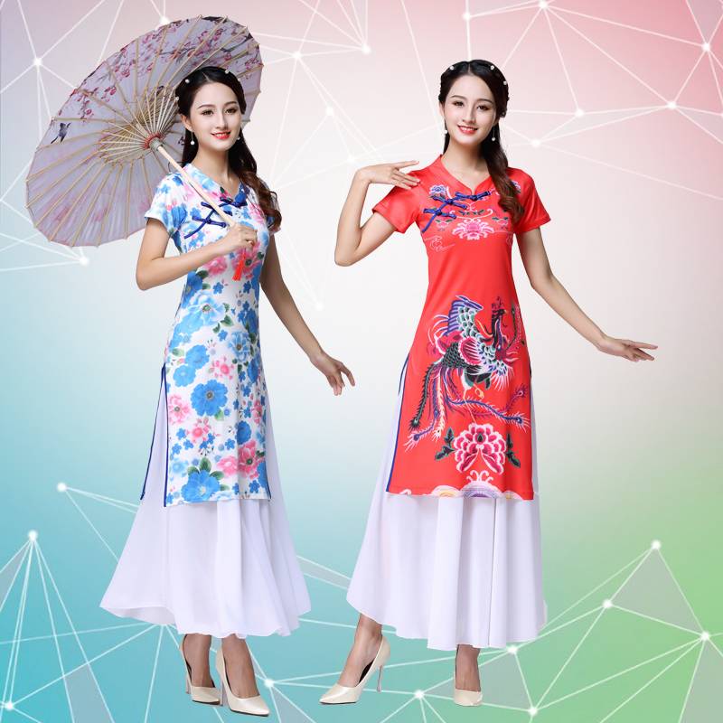Jasmine Square's new flag costume, a classic dance costume for the National Show fan costume