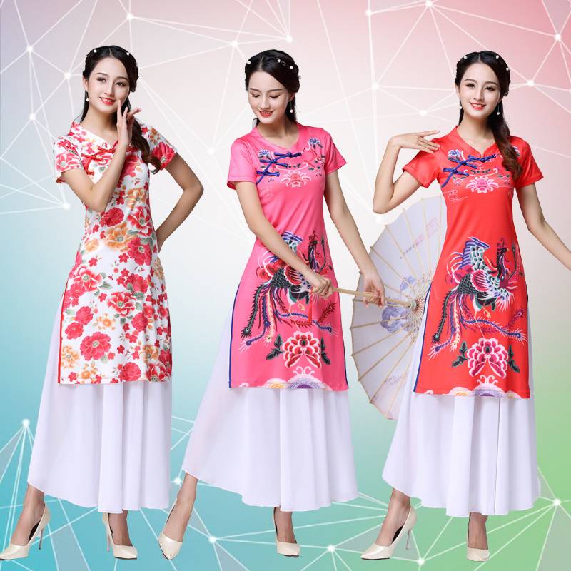 Jasmine Square's new flag costume, a classic dance costume for the National Show fan costume